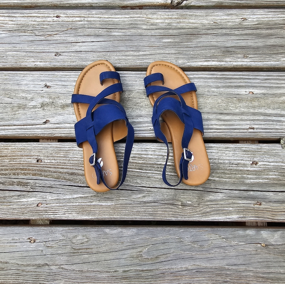 Franco Sarto Gia Sandal.  Blue.  Size 8